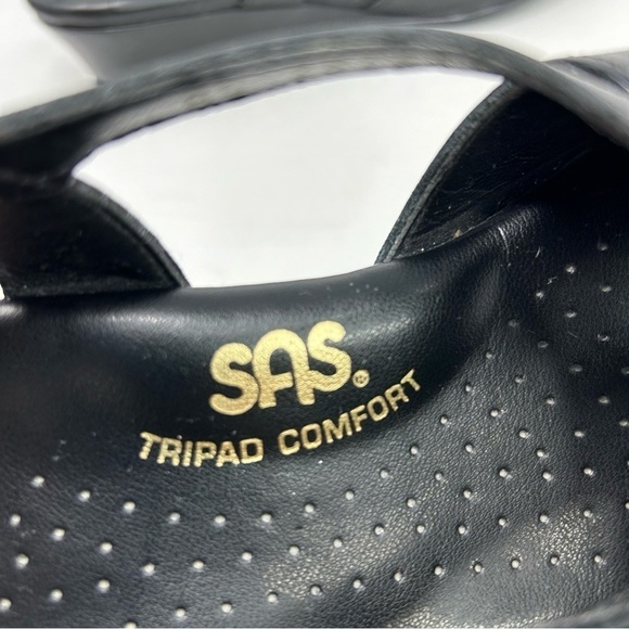 SAS Tripad Comfort Black Leather Slingback Small Wedge Sandals Size 6.5 W - Picture 11 of 14